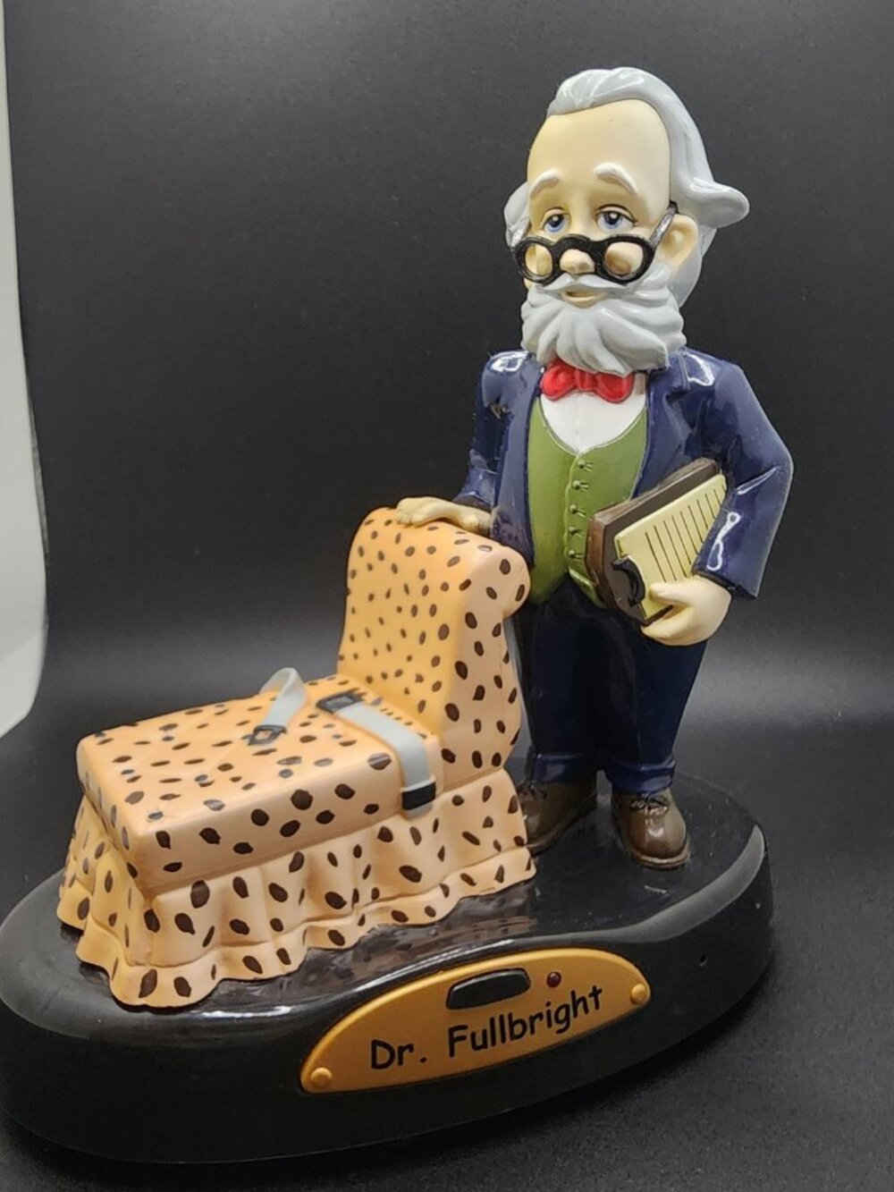 Dr. Fullbright Talking Therapist Figurine Leopard Chaise, sound Novelty Gift